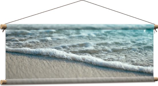 WallClassics - Textielposter - Close Up van Zee Water - 90x30 cm Foto op Textiel
