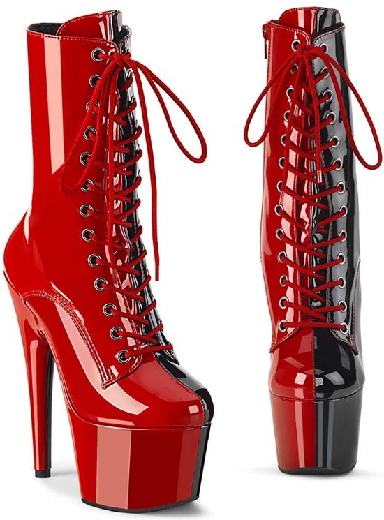 Pleaser ADORE 1040TT Plateau Laarzen Paaldans schoenen US 9 39 Shoes Rood Zwart bol