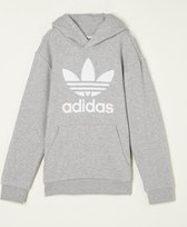 Adidas Originals Trefoil hoodie met logoprint - Grijs - Maat 152 | bol.com