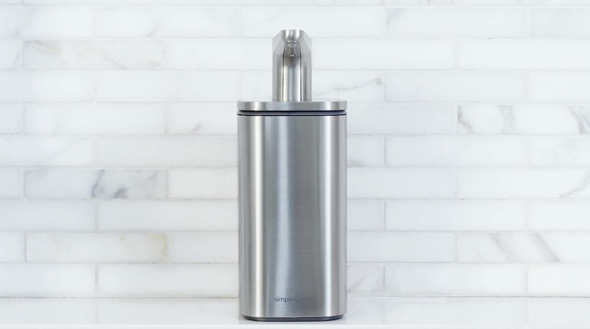 simplehuman DISPENSADORJABON Doble, roestvrij staal, 9,4 x 22,4 x 24,5 cm