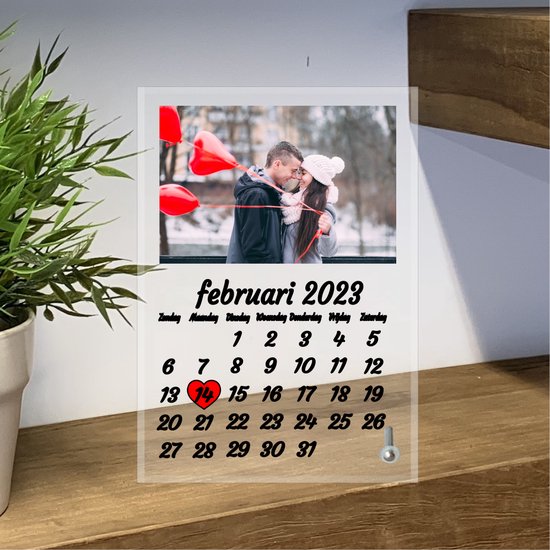 privaat afvoer sessie Kalender met foto op Glasplaat – Persoonlijke kalender met speciale datum -  17 x 22... | bol.com