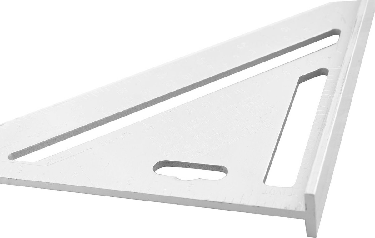 Aluminium Gradendriehoek, winkelhaak 180x180mm