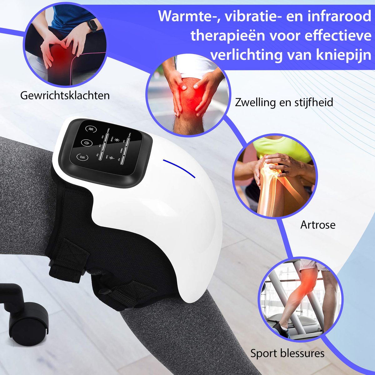 Afbeelding 3 van Luxari - Knie Massage Pro - Infrarood massage - Warmte - Verstelbaar - Aanbevolen door fysio´s