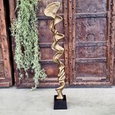 Base en bronze de sculpture en laiton antique de style AnLi