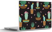 Laptop sticker - 15.6 inch - Cactus - Patronen - Planten - 36x27,5cm - Laptopstickers - Laptop skin - Cover