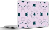 Laptop sticker - 14 inch - Goochelaar - Patronen - Konijnen - 32x5x23x5cm - Laptopstickers - Laptop skin - Cover