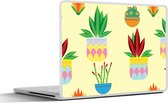 Laptop sticker - 14 inch - Planten - Bloempot - Patronen - Regenboog - 32x5x23x5cm - Laptopstickers - Laptop skin - Cover