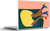 Laptop sticker - 12.3 inch - Vrouw - Bloemen - Retro - 30x22cm - Laptopstickers - Laptop skin - Cover