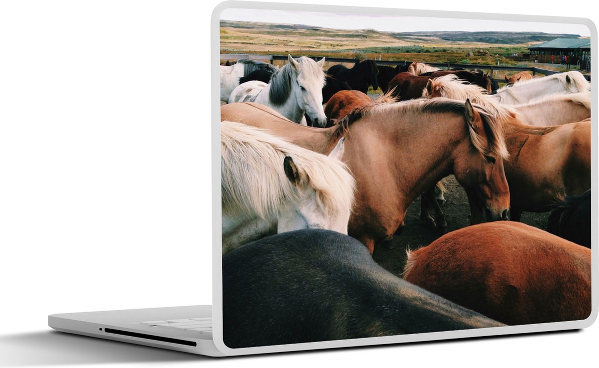 Laptop sticker - 15.6 inch - Paarden - Dieren - Wild - 36x27,5cm - Laptopstickers - Laptop skin - Cover
