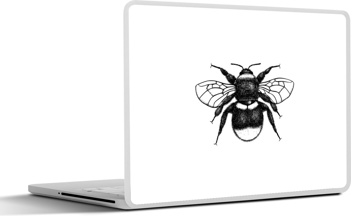 Laptop sticker - 13.3 inch - Hommel - Botanisch - Retro - Insecten - 31x22,5cm - Laptopstickers - Laptop skin - Cover
