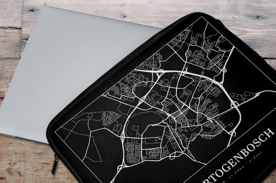 Housse pour ordinateur portable 15,6 pouces - Carte - 's-Hertogenbosch - Plan de la ville - Carte - Housse pour ordinateur portable - Dimensions intérieures 39,5x29,5 cm