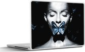 Laptop sticker - 10.1 inch - Vrouw - Vlinder - Luxe