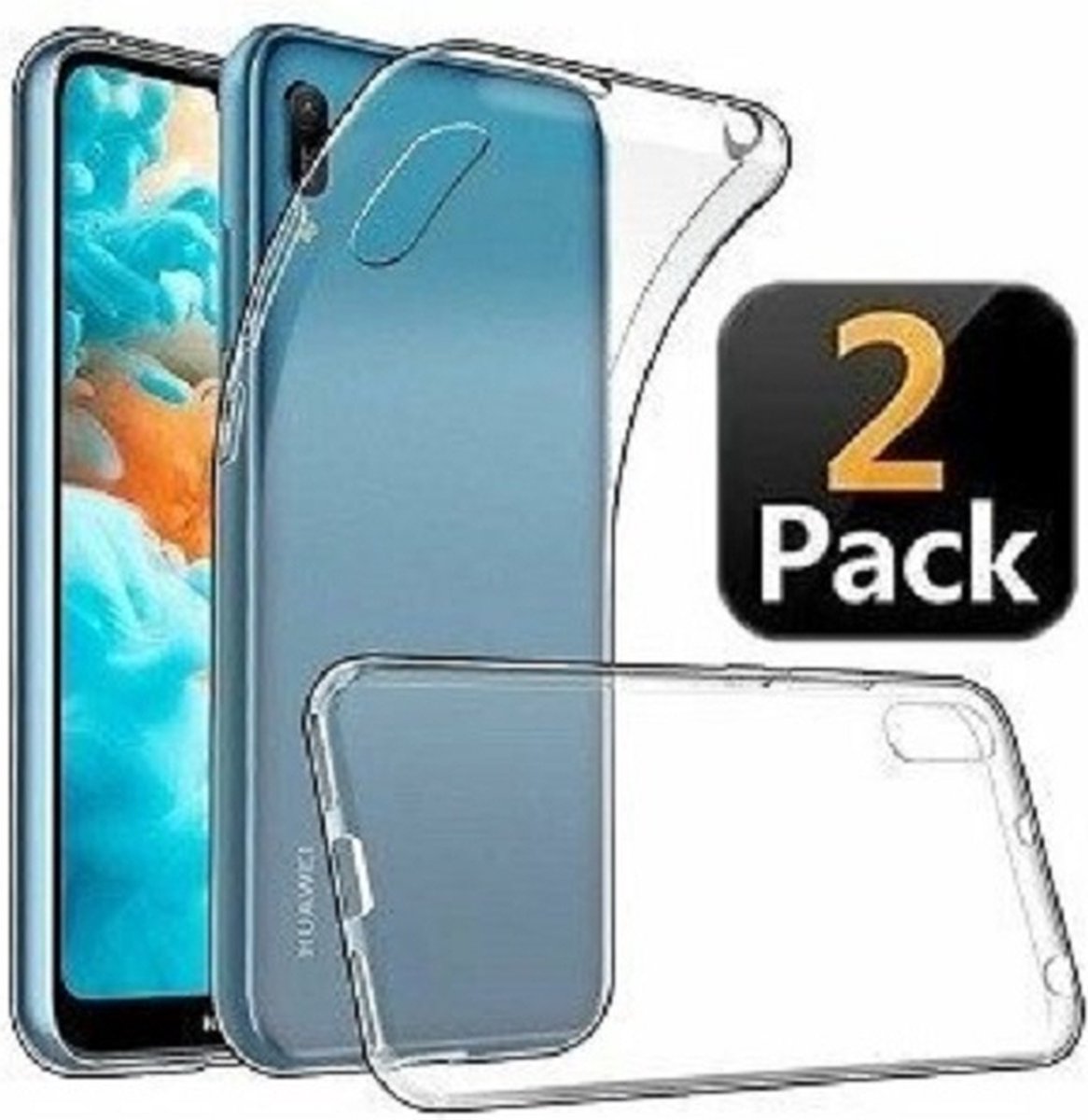 Huawei Y6 2019 Hoesje Siliconen TPU Transparant 2x