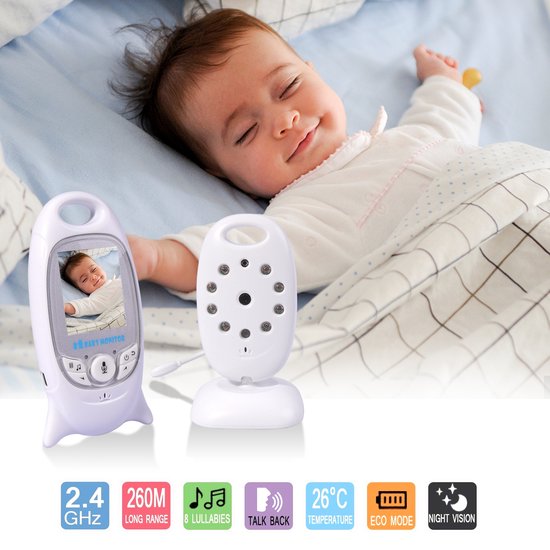 OBVHNUA Babyfoon met Camera 2.8 Groot Scherm Geen WiFi & 100% Privacy