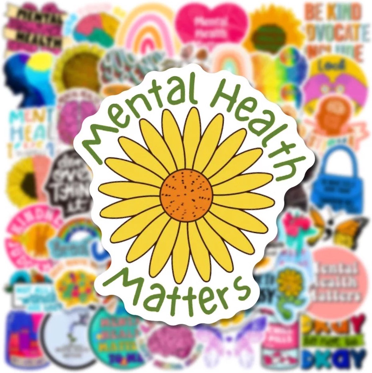 Mental Health Quote Stickers 50 Stuks | Emotionele Stickers | Mindfulness |Mentale Gezondheid | Mental Health Awareness | Laptop Stickers | Decoratie | Stickers Kinderen | Volwassenen | Plakstickers | Bullet Journal | Planner Stickers — afbeelding 4