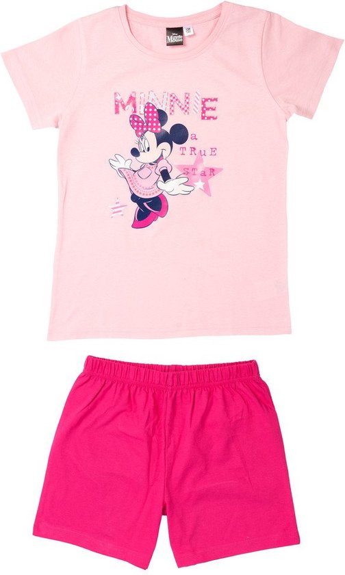 Disney Minnie Mouse Pyjama / Shortama - Roze - Katoen - maat 122/128