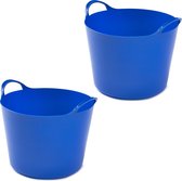 Whitefurze Flexibele emmer - 2x - 14 liter - Kunststof - Blauw - 32 x 36 x 25 cm