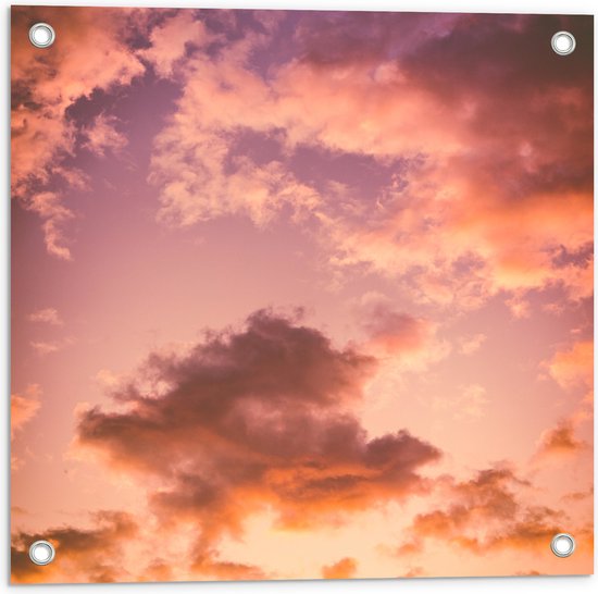 WallClassics - Tuinposter – Pastelkleurige Wolken - 50x50 cm Foto op Tuinposter  (wanddecoratie voor buiten en binnen)