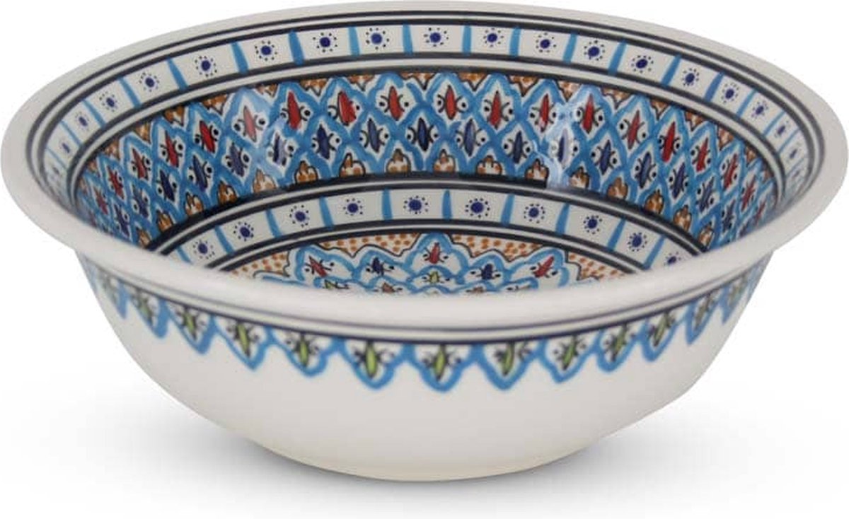 Safaary Marokkaanse Kom Blauw-Wit-Ø 25 x 9cm