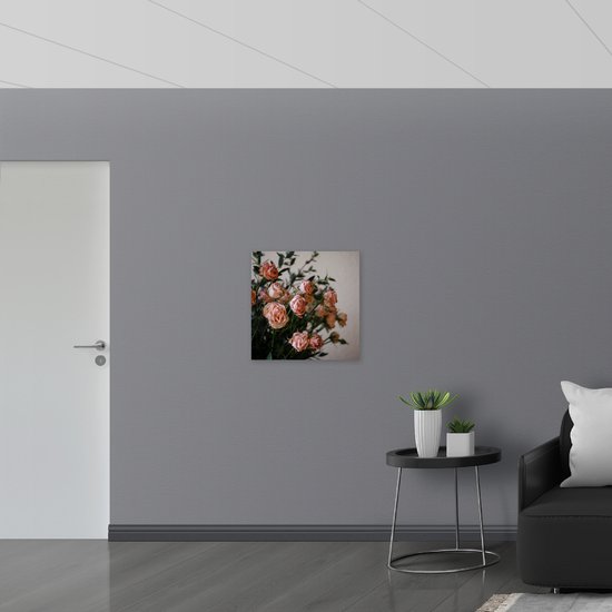 WallClassics - Toile - Bouquet de roses rose clair - Photo sur toile 60x60 cm (Décoration murale )