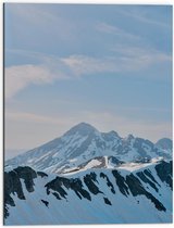 WallClassics - Dibond - Kronkelende Sneeuwbergen - 60x80 cm Foto op Aluminium (Wanddecoratie van metaal)