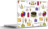 Laptop sticker - 10.1 inch - Design - Verjaardag - Feest - 25x18cm - Laptopstickers - Laptop skin - Cover