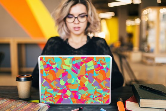 Sticker pour ordinateur portable - 14 pouces - Lampe à lave - Arc-en-ciel - Motifs - Hippie - 32x5x23x5cm - Autocollants pour ordinateur portable - Skin pour ordinateur portable - Housse