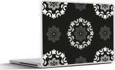 Laptop sticker - 17.3 inch - Mandala - Patronen - Zwart Wit - 40x30cm - Laptopstickers - Laptop skin - Cover