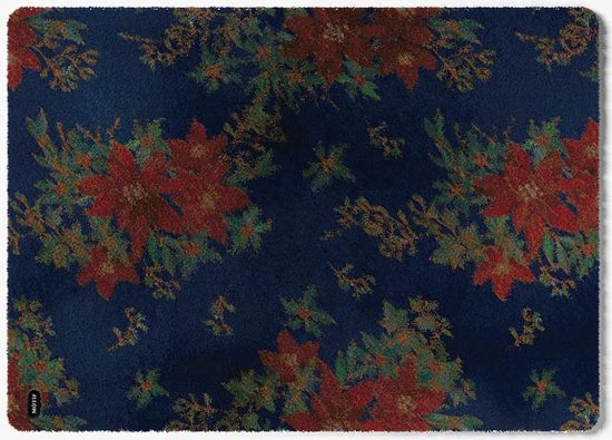 Motif Pluche Matten - 60x85 cm - geluiddempend “ deurmat - geschikt voor tapijt & harde vloeren“ anti-slip rubber “ home accessoires“ Rose de Noël