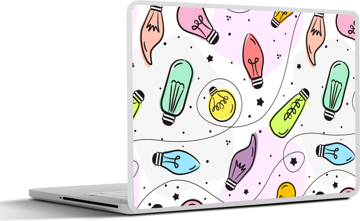Laptop sticker - 15.6 inch - Pastel - Regenboog - Lamp - Patronen - 36x27,5cm - Laptopstickers - Laptop skin - Cover