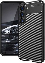 iMoshion Hoesje Geschikt voor Samsung Galaxy S23 Hoesje Siliconen - iMoshion Carbon Softcase Backcover - Zwart