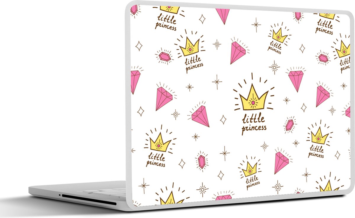 Laptop sticker - 10.1 inch - Prinses - Patronen - Quote - Kroon - 25x18cm - Laptopstickers - Laptop skin - Cover