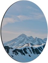 WallClassics - Dibond Ovaal - Kronkelende Sneeuwbergen - 30x40 cm Foto op Ovaal (Met Ophangsysteem)