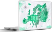 Laptop sticker - 10.1 inch - Wereldkaart - Europa - Verf - 25x18cm - Laptopstickers - Laptop skin - Cover