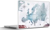 Laptop sticker - 12.3 inch - Kaart - Europa - Olieverf - 30x22cm - Laptopstickers - Laptop skin - Cover