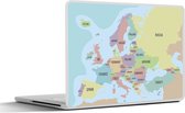 Laptop sticker - 10.1 inch - Kaart - Europa - Letters - 25x18cm - Laptopstickers - Laptop skin - Cover