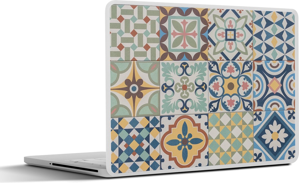 Laptop sticker - 13.3 inch - Vintage - Bloemen - Design - Figuren - 31x22,5cm - Laptopstickers - Laptop skin - Cover