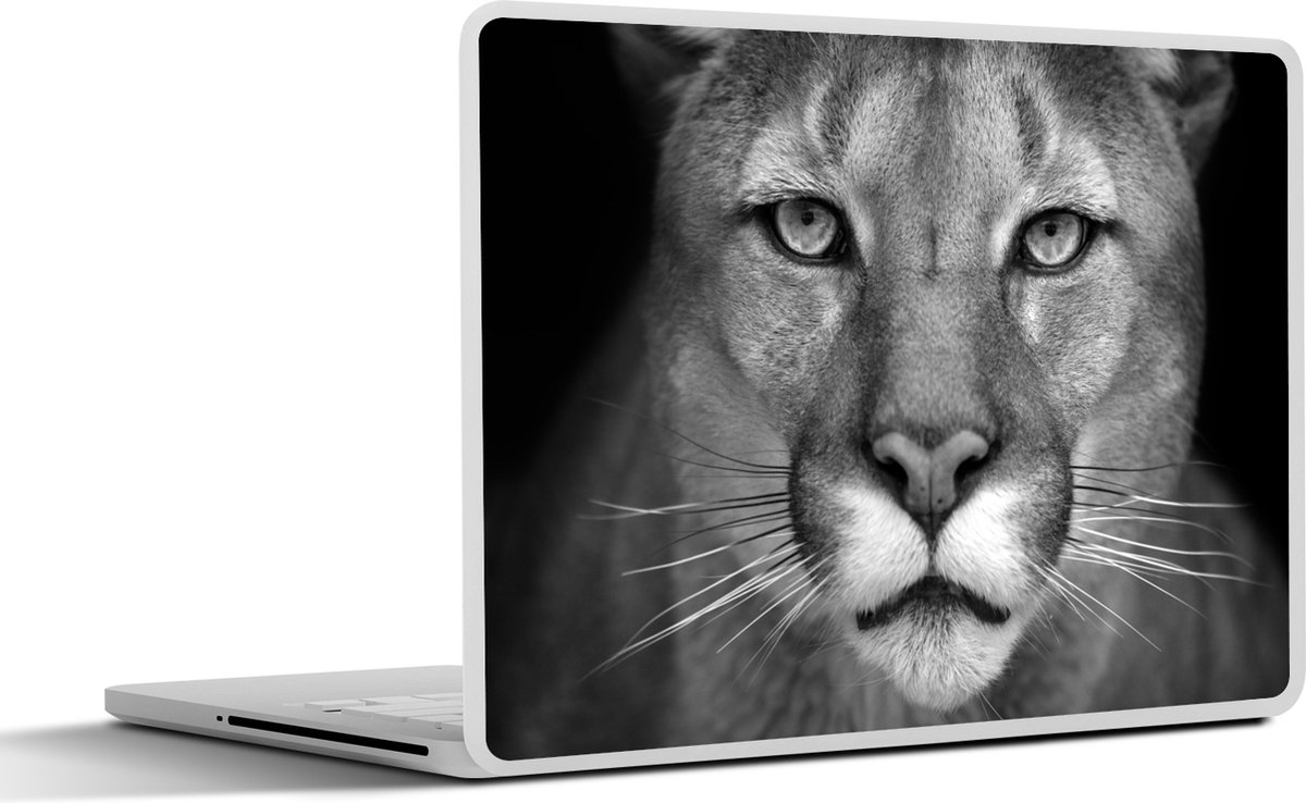 Laptop sticker - 12.3 inch - Panter - Wilde dieren - Zwart - Wit - 30x22cm - Laptopstickers - Laptop skin - Cover