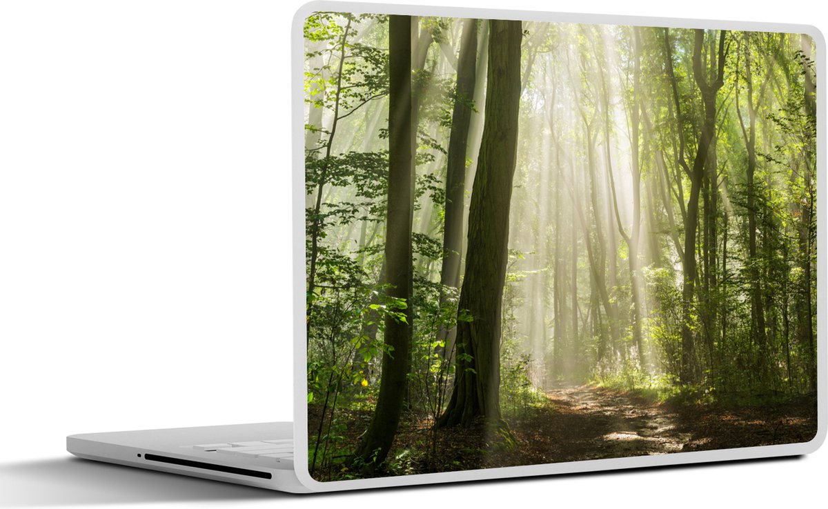 Laptop sticker - 10.1 inch - Bos - Licht - Natuur - Landschap - 25x18cm - Laptopstickers - Laptop skin - Cover