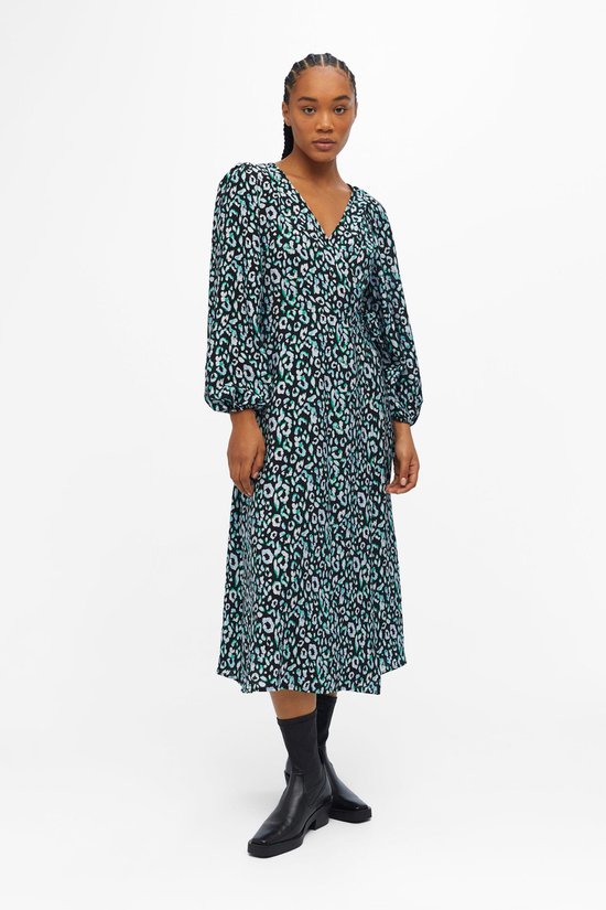 Object Jurk Objleonora L s Wrap Midi Dress Noos 23039195 Black