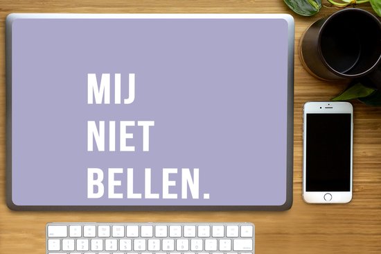 Sticker pour ordinateur portable - 17,3 pouces - Citations - Proverbes - Ne m'appelez pas. - Violet - Wit - 40x30cm - Autocollants pour ordinateur portable - Skin pour ordinateur portable - Housse
