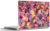 Laptop sticker - 10.1 inch - Bloemen - Kleuren - Collage - 25x18cm - Laptopstickers - Laptop skin - Cover