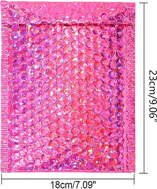 Metallic Roze Bubbeltjes Enveloppen - Formaat: 18 x 23 cm -  Luchtkussenenvelop - 10... | bol