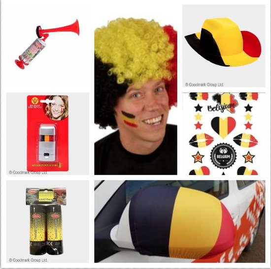 Supporters kit Belgische voetbal, rode duivels / EAN © Promoballons