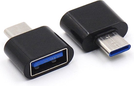 USB type C naar USB-A adapter OTG Converter USB 3.0 - USB C to USB A HUB - Mini- Zwart