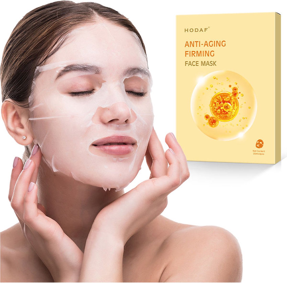 HODAF Anti Aging Firming Face Mask | 5 stuks | Gezichtsmasker | Face Mask | Anti Rimpel | Anti Acne Huidverzorging | Skin Cleaner | Masker | Anti Aging Mask | Gezichtsbehandeling | Anti Rimpel Mask | Huidverjonging