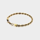 Rope Armband 5 mm - Gouden Schakelarmband - 21 cm lang - Armband Heren - Olympus Jewelry
