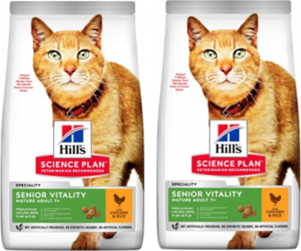 Het beste Voorverkoop ding 2x Hill's - feline adult 7+ senior vitality Kip & Rijst - Kattenvoer -  1.5kg | bol.com