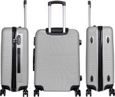 Travelsuitcase - Koffer Malaga - Reiskoffer met cijferslot - ABS - 37 Liter - Zilver - Maat S ca 54x40x21 cm