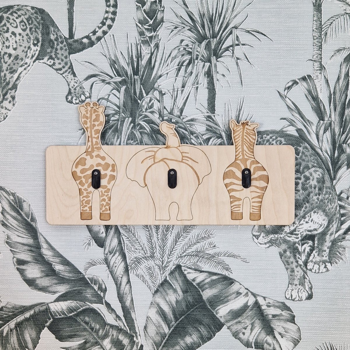 Bonhause 4er Set Kissenbezüge Tropische Tiere 45 x 45 cm Elefant